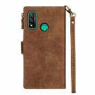 For Huawei P smart (2020) Zipper Multi-card Slots Horizontal Flip PU Leather Case with Holder & Card Slots & Wallet & Lanyard & Photo Frame(Brown) - 3