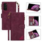 For Huawei Honor 30 Pro Zipper Multi-card Slots Horizontal Flip PU Leather Case with Holder & Card Slots & Wallet & Lanyard & Photo Frame(Wine Red) - 1