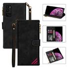 For Huawei Honor 30 Pro Zipper Multi-card Slots Horizontal Flip PU Leather Case with Holder & Card Slots & Wallet & Lanyard & Photo Frame(Black) - 1