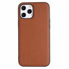 For iPhone 12 mini GEBEI Full-coverage Shockproof Leather Protective Case (Brown) - 1