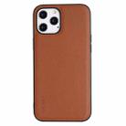 For iPhone 12 / 12 Pro GEBEI Full-coverage Shockproof Leather Protective Case(Brown) - 1