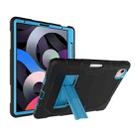 Contrast Color Robot Shockproof Silicon + PC Protective Case with Holder & Pen Slot For iPad Air 2022 / 2020 10.9(Black+Blue)(Black+Blue) - 1