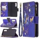 For OPPO Find X2 Lite Colored Drawing Pattern Zipper Horizontal Flip Leather Case with Holder & Card Slots & Wallet(Purple Butterfly) - 1