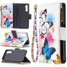 For OPPO Realme 6 Colored Drawing Pattern Zipper Horizontal Flip Leather Case with Holder & Card Slots & Wallet(Two Butterflies) - 1