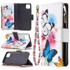 For OPPO Realme C11 Colored Drawing Pattern Zipper Horizontal Flip Leather Case with Holder & Card Slots & Wallet(Two Butterflies) - 1