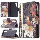 For OPPO Realme 6 Pro Colored Drawing Pattern Zipper Horizontal Flip Leather Case with Holder & Card Slots & Wallet(Flower Elephants) - 1