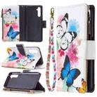For OPPO Realme 6 Pro Colored Drawing Pattern Zipper Horizontal Flip Leather Case with Holder & Card Slots & Wallet(Two Butterflies) - 1