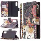 For OPPO Reno4 Pro 5G Colored Drawing Pattern Zipper Horizontal Flip Leather Case with Holder & Card Slots & Wallet(Flower Elephants) - 1