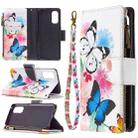 For OPPO Reno4 Pro 5G Colored Drawing Pattern Zipper Horizontal Flip Leather Case with Holder & Card Slots & Wallet(Two Butterflies) - 1