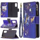 For OPPO Reno4 Pro 5G Colored Drawing Pattern Zipper Horizontal Flip Leather Case with Holder & Card Slots & Wallet(Purple Butterfly) - 1