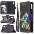 For Xiaomi Redmi 9A Colored Drawing Pattern Zipper Horizontal Flip Leather Case with Holder & Card Slots & Wallet(Big Butterfly) - 1