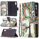 For Xiaomi Redmi 9A Colored Drawing Pattern Zipper Horizontal Flip Leather Case with Holder & Card Slots & Wallet(Tree) - 1
