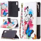 For Xiaomi Redmi 9A Colored Drawing Pattern Zipper Horizontal Flip Leather Case with Holder & Card Slots & Wallet(Two Butterflies) - 1