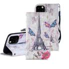 3D Painting Pattern Coloured Drawing Horizontal Flip PU Leather Case with Holder & Card Slots & Wallet For iPhone 12 mini(Eiffel Tower) - 1