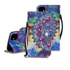 3D Diamond Encrusted Painting Pattern Coloured Drawing Horizontal Flip PU Leather Case with Holder & Card Slots & Wallet For iPhone 12 mini(Oil Painted Mandala) - 1
