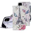 3D Diamond Encrusted Painting Pattern Coloured Drawing Horizontal Flip PU Leather Case with Holder & Card Slots & Wallet For iPhone 12 / 12 Pro(Eiffel Tower) - 1