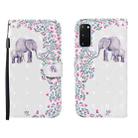 For Samsung Galaxy S20 FE 3D Painted Pattern Horizontal Flip Leather Case with Holder & Wallet & Card slot & Lanyard (Flower Elephant) - 1