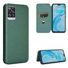 For Vivo V20 Pro Carbon Fiber Texture Horizontal Flip TPU + PC + PU Leather Case with Card Slot(Green) - 1