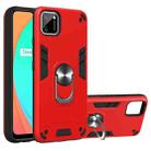 For OPPO Realme C11 Armour Series PC + TPU Protective Case with Ring Holder(Red) - 1