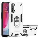 For OPPO Reno 3 Armour Series PC + TPU Protective Case with Ring Holder(Silver) - 1