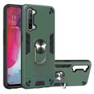 For OPPO Reno 3 Armour Series PC + TPU Protective Case with Ring Holder(Dark Green) - 1