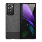 For Samsung Galaxy Z Fold2 5G Shockproof Splicing PU + Cloth Texture PC + TPU Protective Case(Black) - 1