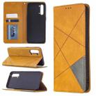 For OPPO Find X2 Lite Rhombus Texture Horizontal Flip Magnetic Leather Case with Holder & Card Slots & Wallet(Yellow) - 1