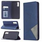 For OPPO Find X2 Lite Rhombus Texture Horizontal Flip Magnetic Leather Case with Holder & Card Slots & Wallet(Blue) - 1