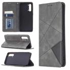 For OPPO Find X2 Lite Rhombus Texture Horizontal Flip Magnetic Leather Case with Holder & Card Slots & Wallet(Grey) - 1