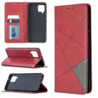 For Samsung Galaxy A42 5G Rhombus Texture Horizontal Flip Magnetic Leather Case with Holder & Card Slots & Wallet(Red) - 1