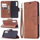 For OPPO Find X2 Lite Retro Lambskin Texture Pure Color Horizontal Flip PU Leather Case with Holder & Card Slots & Wallet & Lanyard(Brown) - 1