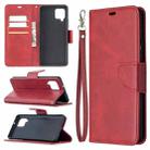 For Samsung Galaxy A42 5G Retro Lambskin Texture Pure Color Horizontal Flip PU Leather Case with Holder & Card Slots & Wallet & Lanyard(Red) - 1