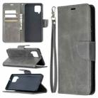 For Samsung Galaxy A42 5G Retro Lambskin Texture Pure Color Horizontal Flip PU Leather Case with Holder & Card Slots & Wallet & Lanyard(Grey) - 1