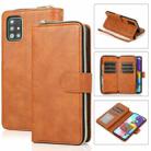 For Samsung Galaxy A51 Zipper Wallet Bag Horizontal Flip PU Leather Case with Holder & 9 Card Slots & Wallet & Lanyard & Photo Frame(Brown) - 1