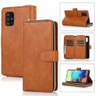 For Samsung Galaxy A71 Zipper Wallet Bag Horizontal Flip PU Leather Case with Holder & 9 Card Slots & Wallet & Lanyard & Photo Frame(Brown) - 1