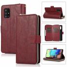 For Samsung Galaxy A71 5G Zipper Wallet Bag Horizontal Flip PU Leather Case with Holder & 9 Card Slots & Wallet & Lanyard & Photo Frame(Red Wine) - 1