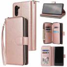 For Samsung Galaxy Note10 Zipper Wallet Bag Horizontal Flip PU Leather Case with Holder & 9 Card Slots & Wallet & Lanyard & Photo Frame(Rose Gold) - 1