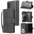 For Samsung Galaxy Note10 Zipper Wallet Bag Horizontal Flip PU Leather Case with Holder & 9 Card Slots & Wallet & Lanyard & Photo Frame(Black) - 1