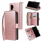 For Samsung Galaxy Note10+ Zipper Wallet Bag Horizontal Flip PU Leather Case with Holder & 9 Card Slots & Wallet & Lanyard & Photo Frame(Rose Gold) - 1
