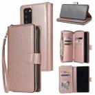 For Samsung Galaxy Note20 Ultra Zipper Wallet Bag Horizontal Flip PU Leather Case with Holder & 9 Card Slots & Wallet & Lanyard & Photo Frame(Rose Gold) - 1