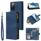 For Samsung Galaxy S20 FE 5G Zipper Wallet Bag Horizontal Flip PU Leather Case with Holder & 9 Card Slots & Wallet & Lanyard & Photo Frame(Blue) - 1