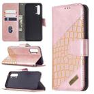 For OPPO Find X2 Lite Matching Color Crocodile Texture Horizontal Flip PU Leather Case with Wallet & Holder & Card Slots(Rose Gold) - 1