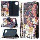 For Samsung Galaxy A42 5G Colored Drawing Pattern Zipper Horizontal Flip Leather Case with Holder & Card Slots & Wallet(Flower Elephants) - 1