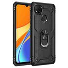 For Xiaomi Redmi 9C Shockproof TPU + PC Protective Case with 360 Degree Rotating Holder(Black) - 1