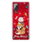 For Samsung Galaxy A21s Christmas Series Clear TPU Protective Case(Stacked Doll) - 1