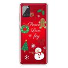 For Samsung Galaxy A21s Christmas Series Clear TPU Protective Case(Simple Snowman) - 1