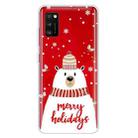 For Samsung Galaxy A41 Christmas Series Clear TPU Protective Case(Scarf White Bear) - 1