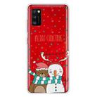 For Samsung Galaxy A41 Christmas Series Clear TPU Protective Case(Take Picture Bear Snowman) - 1