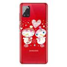 For Samsung Galaxy A71 Christmas Series Clear TPU Protective Case(Couple Snowman) - 1