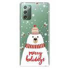 For Samsung Galaxy Note20 Christmas Series Clear TPU Protective Case(Scarf White Bear) - 1